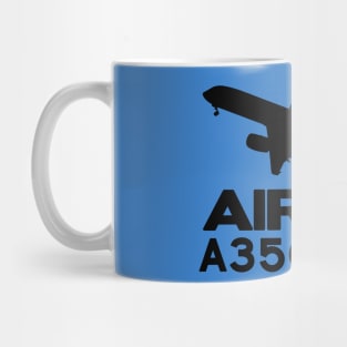 Airbus A350-900 Silhouette Print (Black) Mug